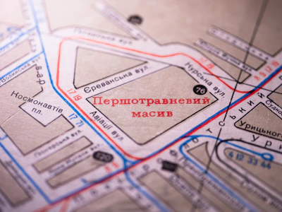 A detailed map shows a certain neighborhood.