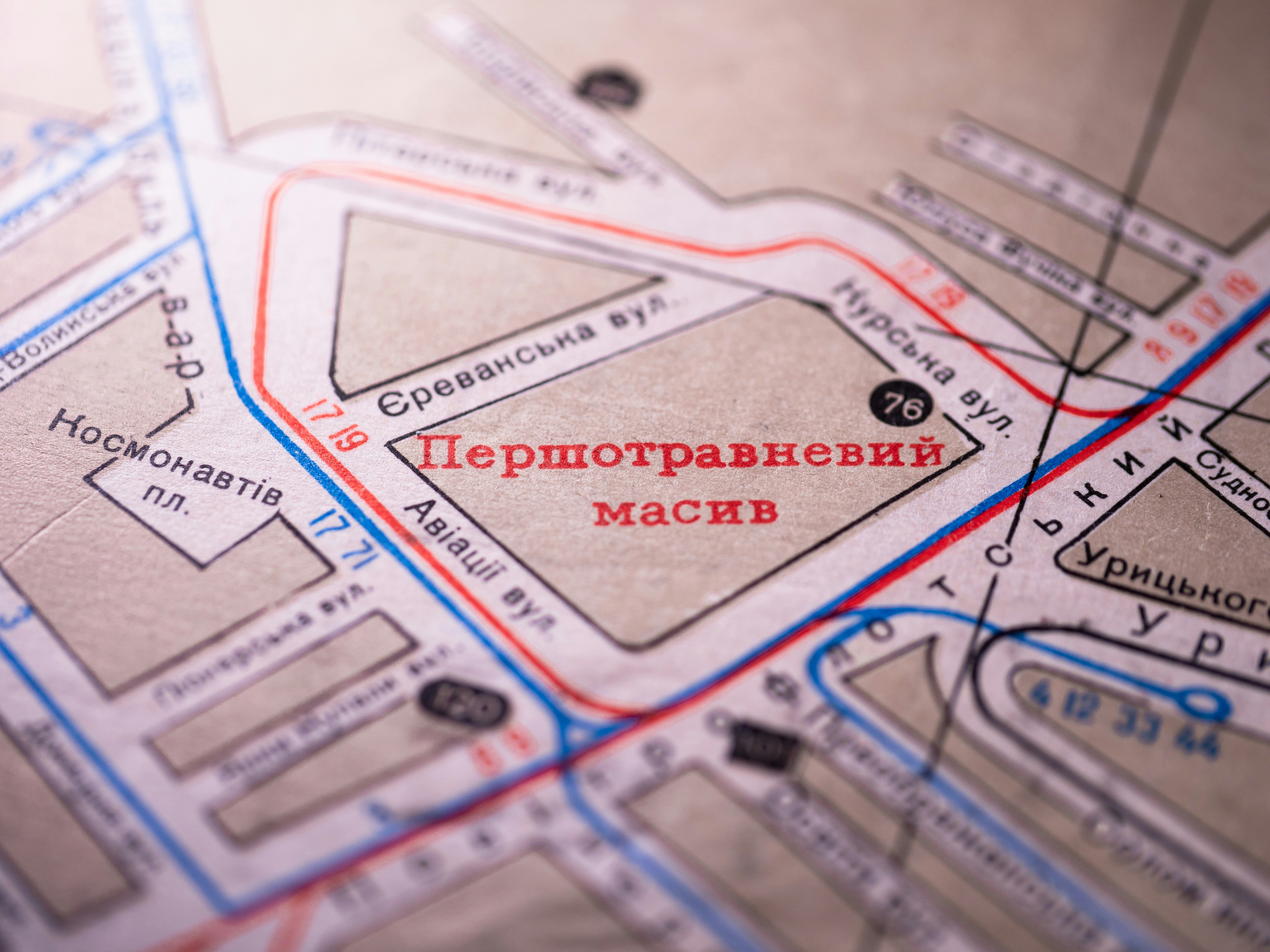 A detailed map shows a certain neighborhood.