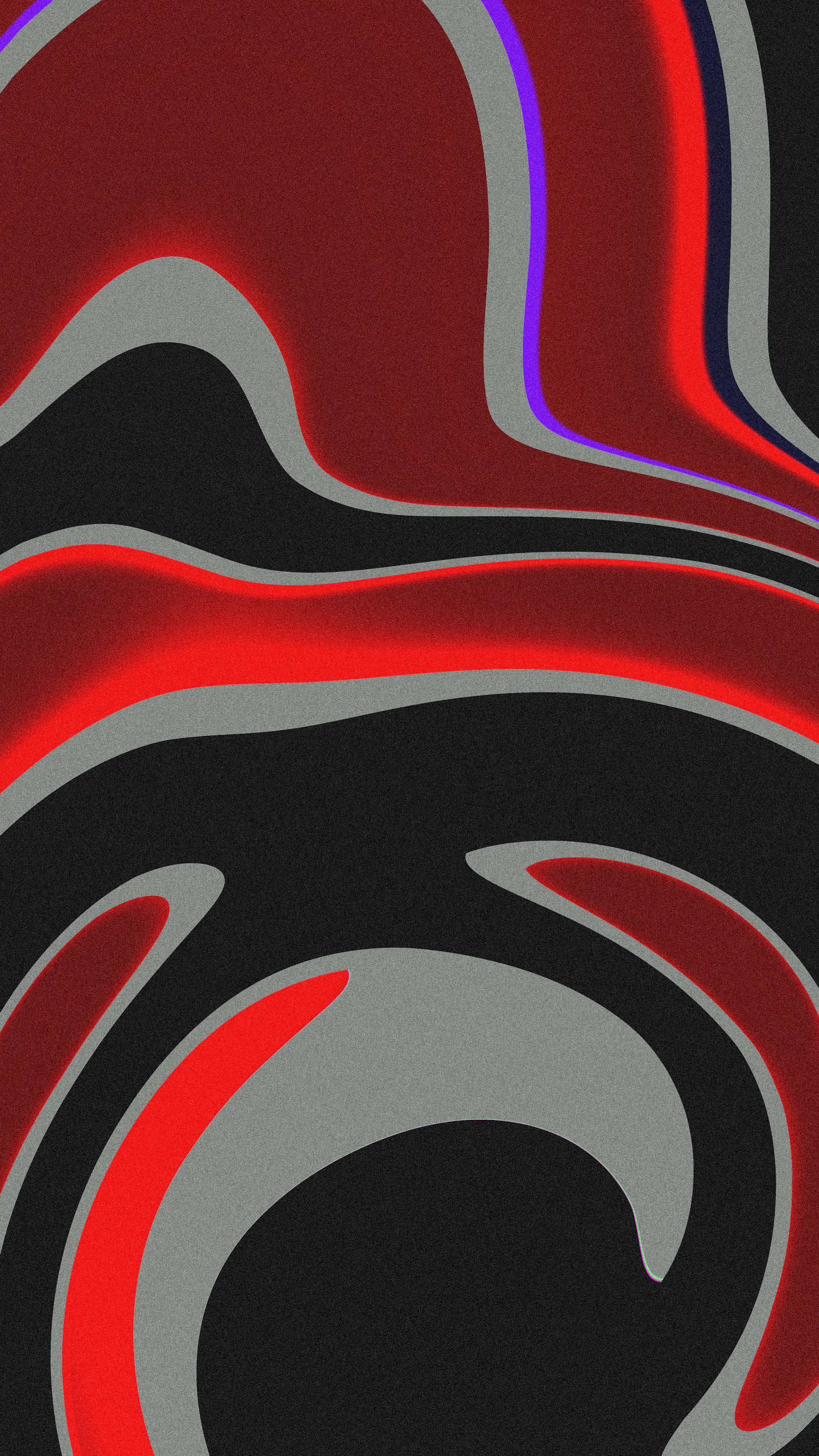 Abstract swirls of red, gray, and black colors.