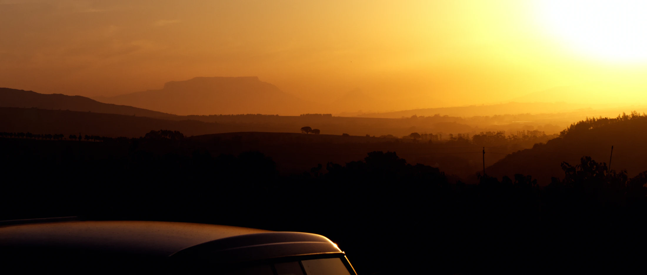 Colline dorate al tramonto con vigneti