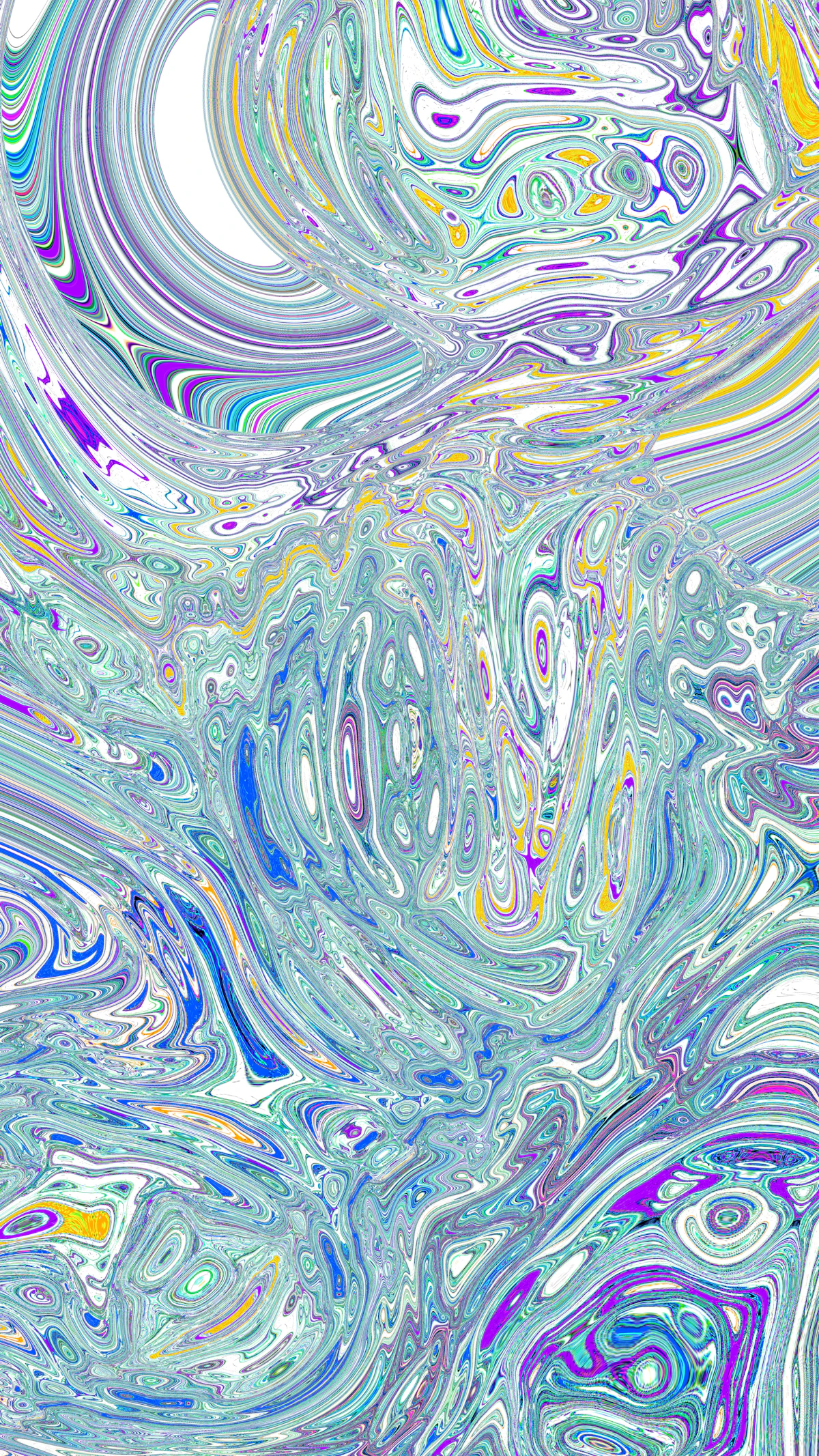 Twisting teal and blue liquid 3D render, glossy chrome ribbons frozen mid-motion