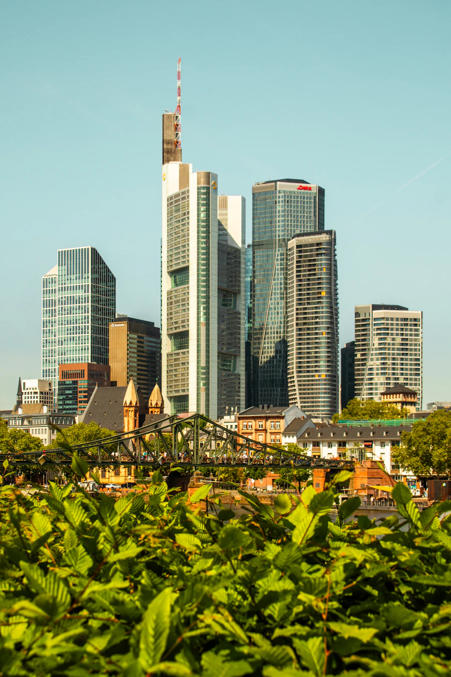 Skyline of Frankfurt am Main, Germany, seen across the river