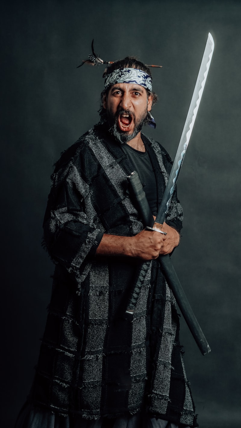 samurai drama, Japanese period costume, screenwriter desk, vintage television studio, Edo period street