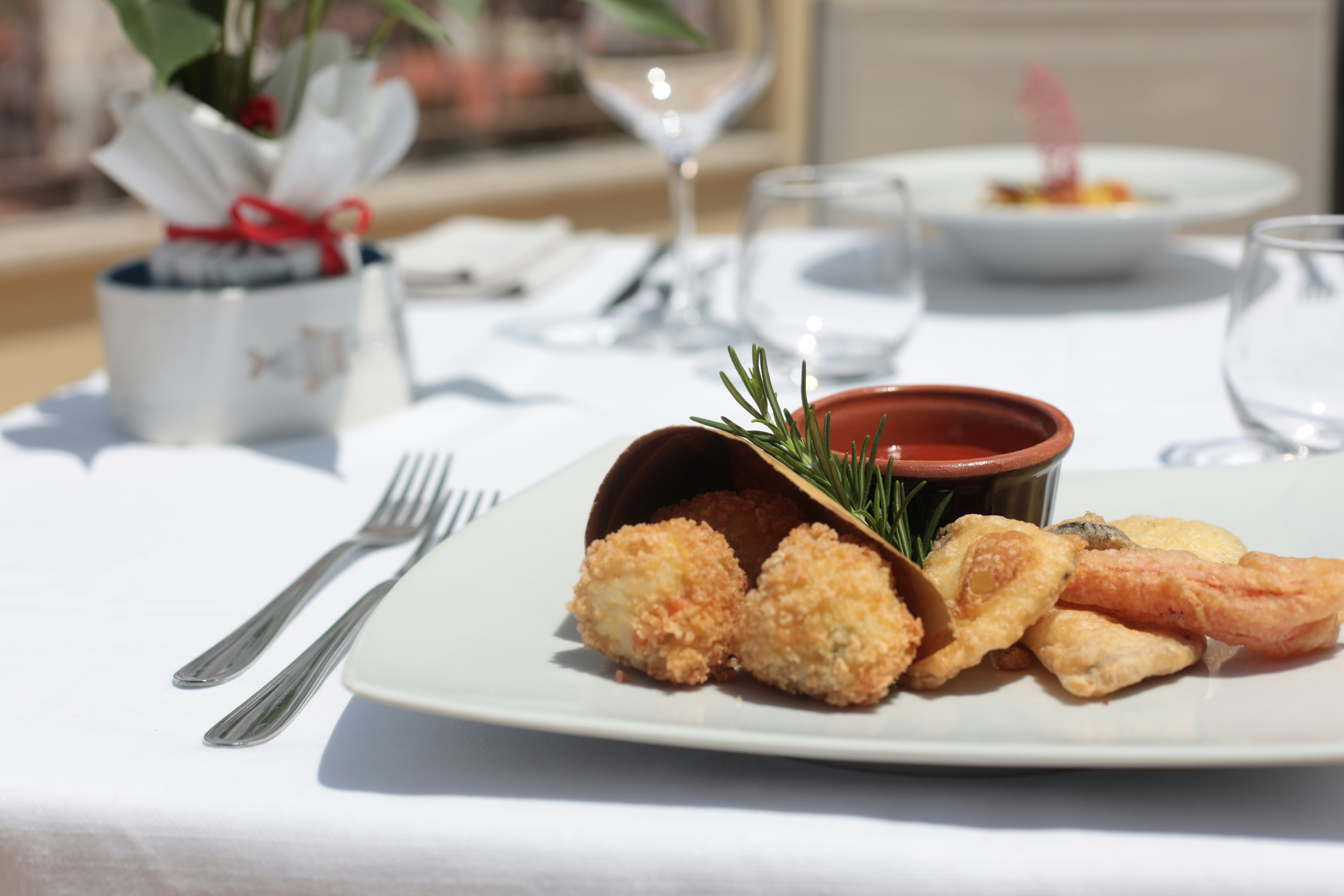 Appetizer on a table, ready to be enjoyed.