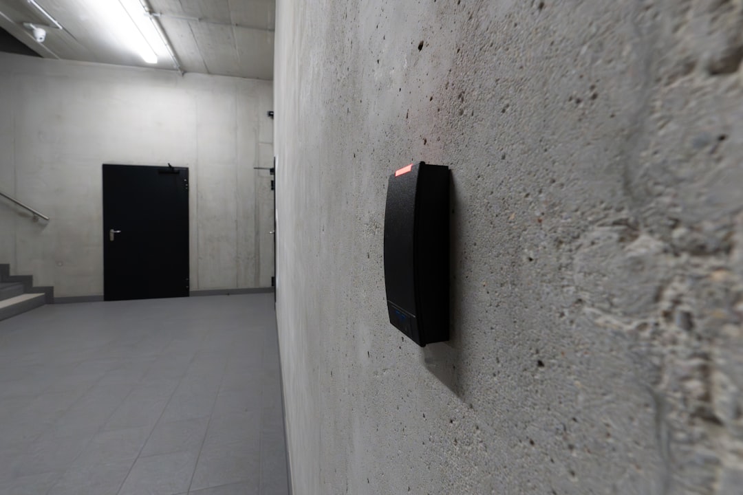 Modern security building entrance