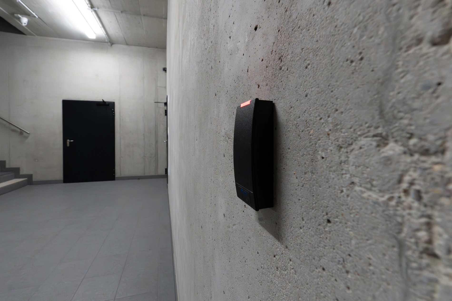 Card reader access control at a secured door
