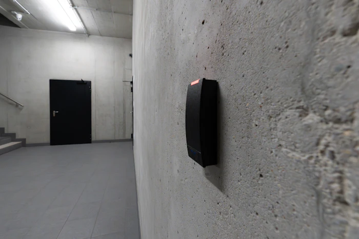 Card reader beside a secured door