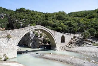 Stone bridge over a river.
