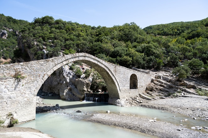 Stone bridge over a river.