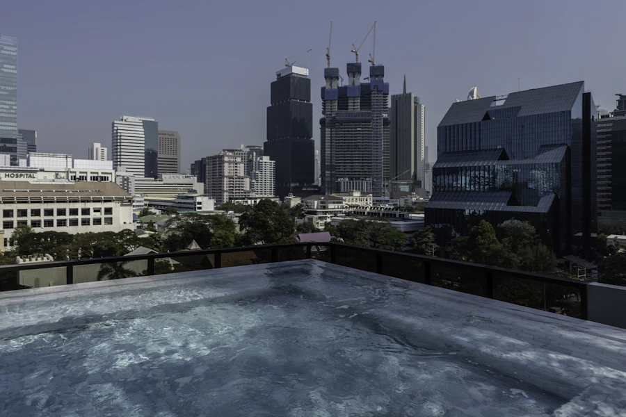 Sky penthouse rooftop terrace with pool
