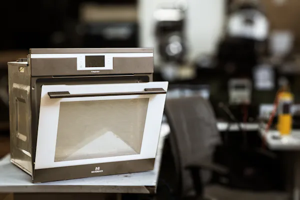 Open oven in a home kitchen