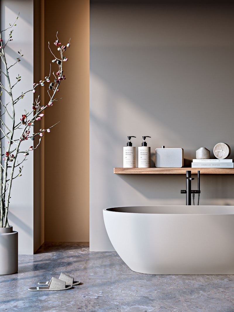 Modern bathroom with elegant fixtures