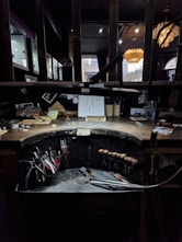 A jeweler's workspace with tools and supplies.
