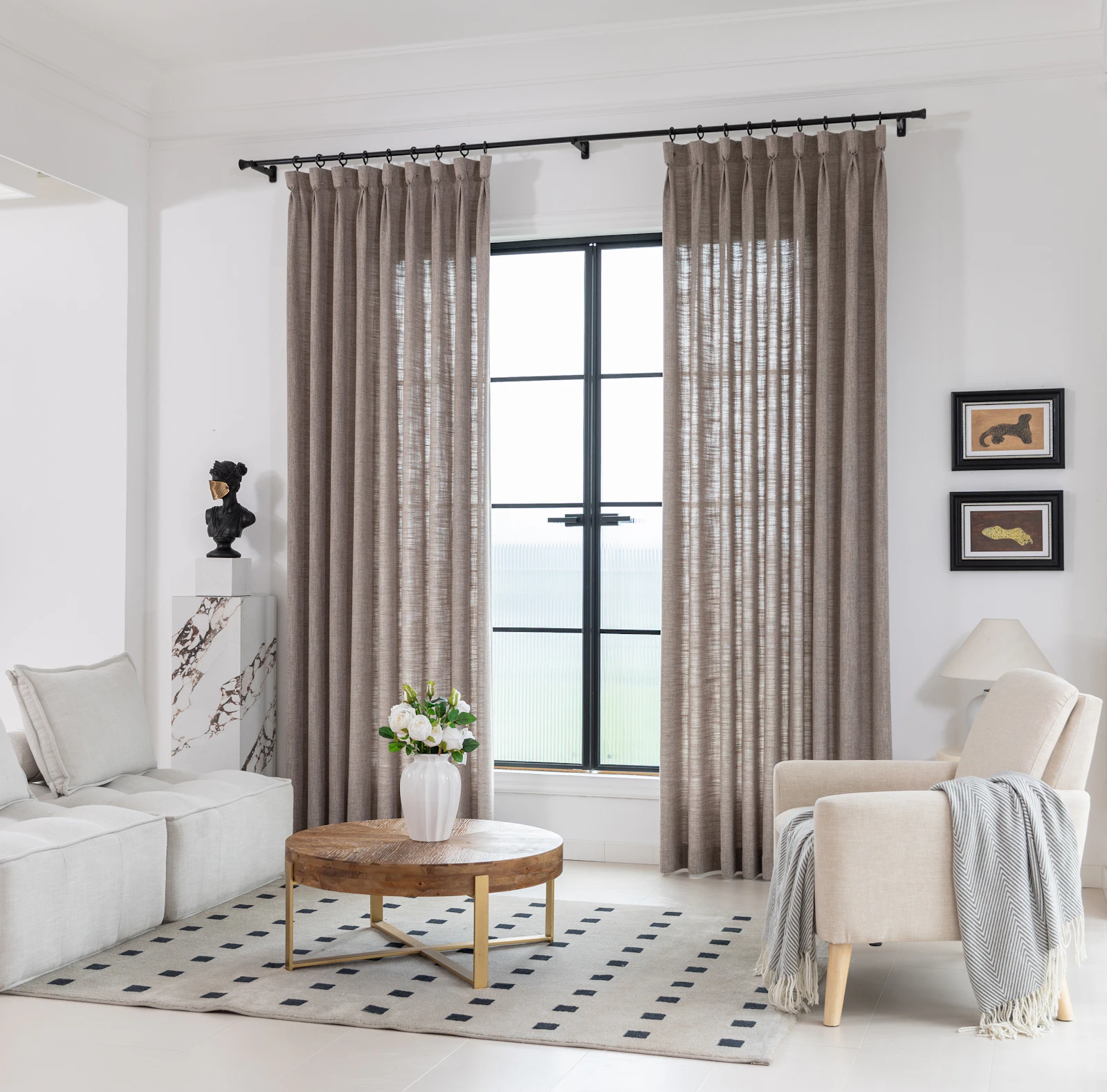 A warm, light-filled living room — a calm, safe interior space