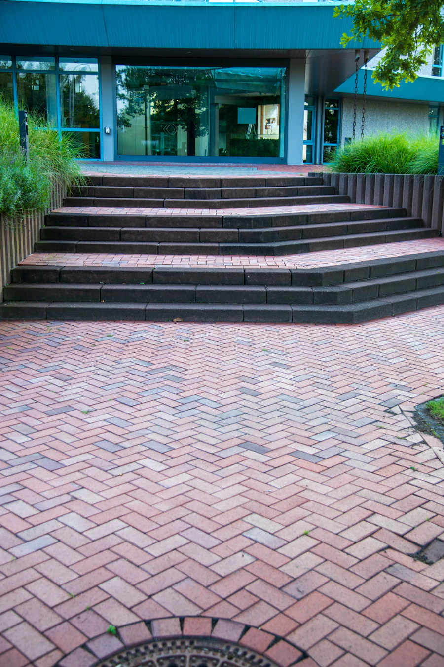 Stone steps and brick pathway entrance