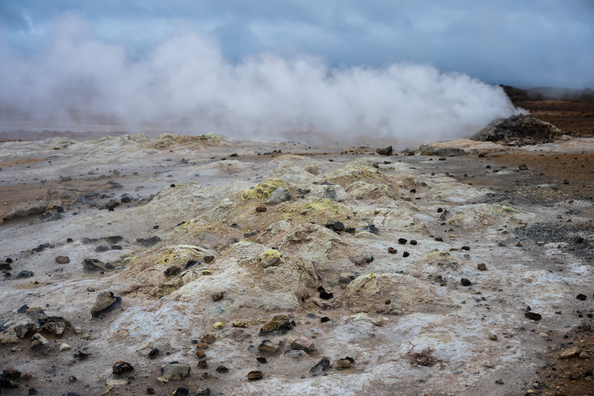 Geothermal steam vents across the Rift Valley landscape
