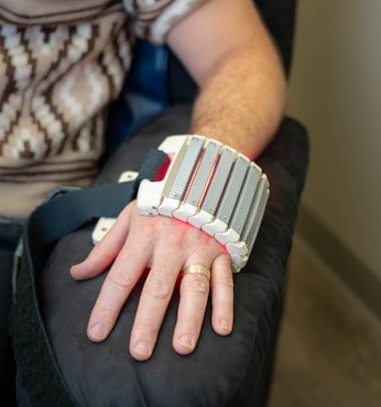 Man's arm with medical device attached