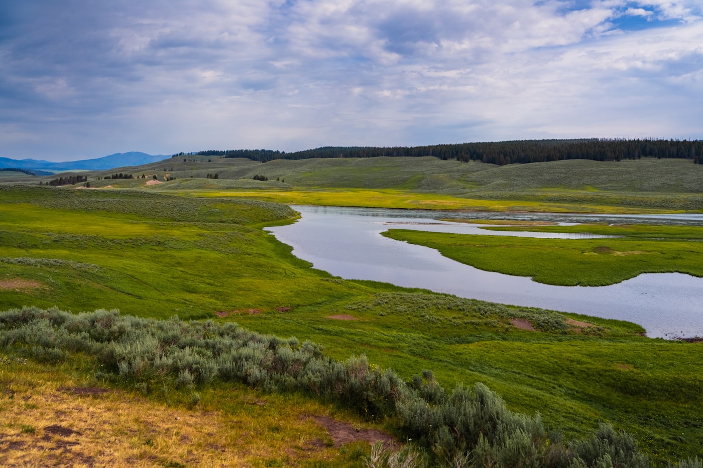 River winding through a green valley