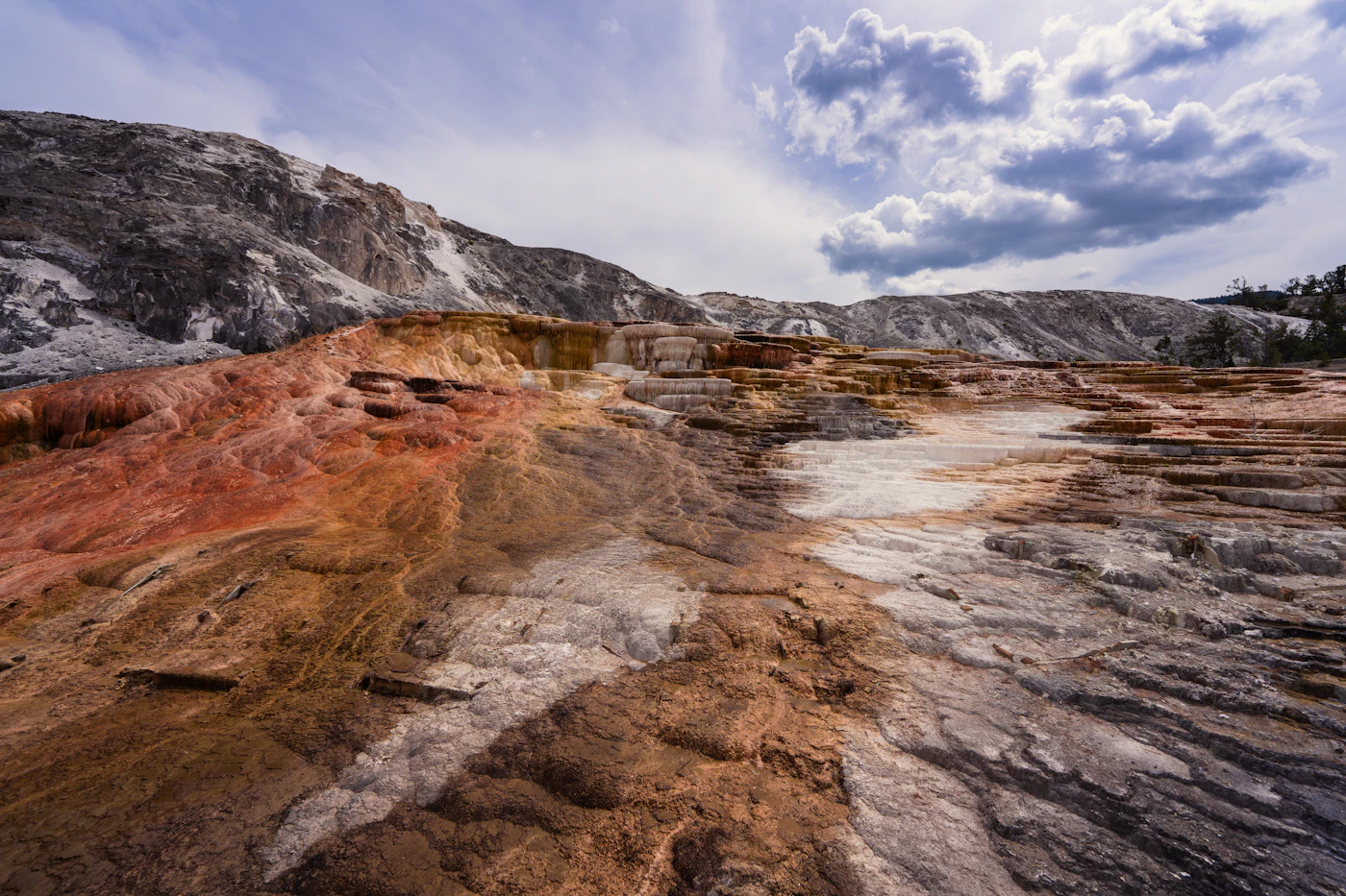 Dampfende Schwefelquellen im Krater von Sulphur Springs bei Soufrière