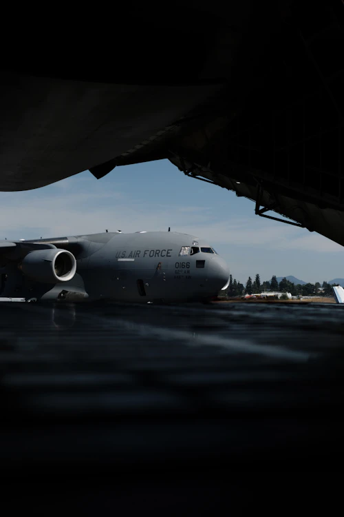 Cargo plane on tarmac