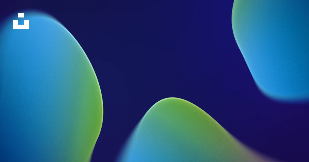 Abstract fluid shapes with blue, green, and purple gradients. photo ...