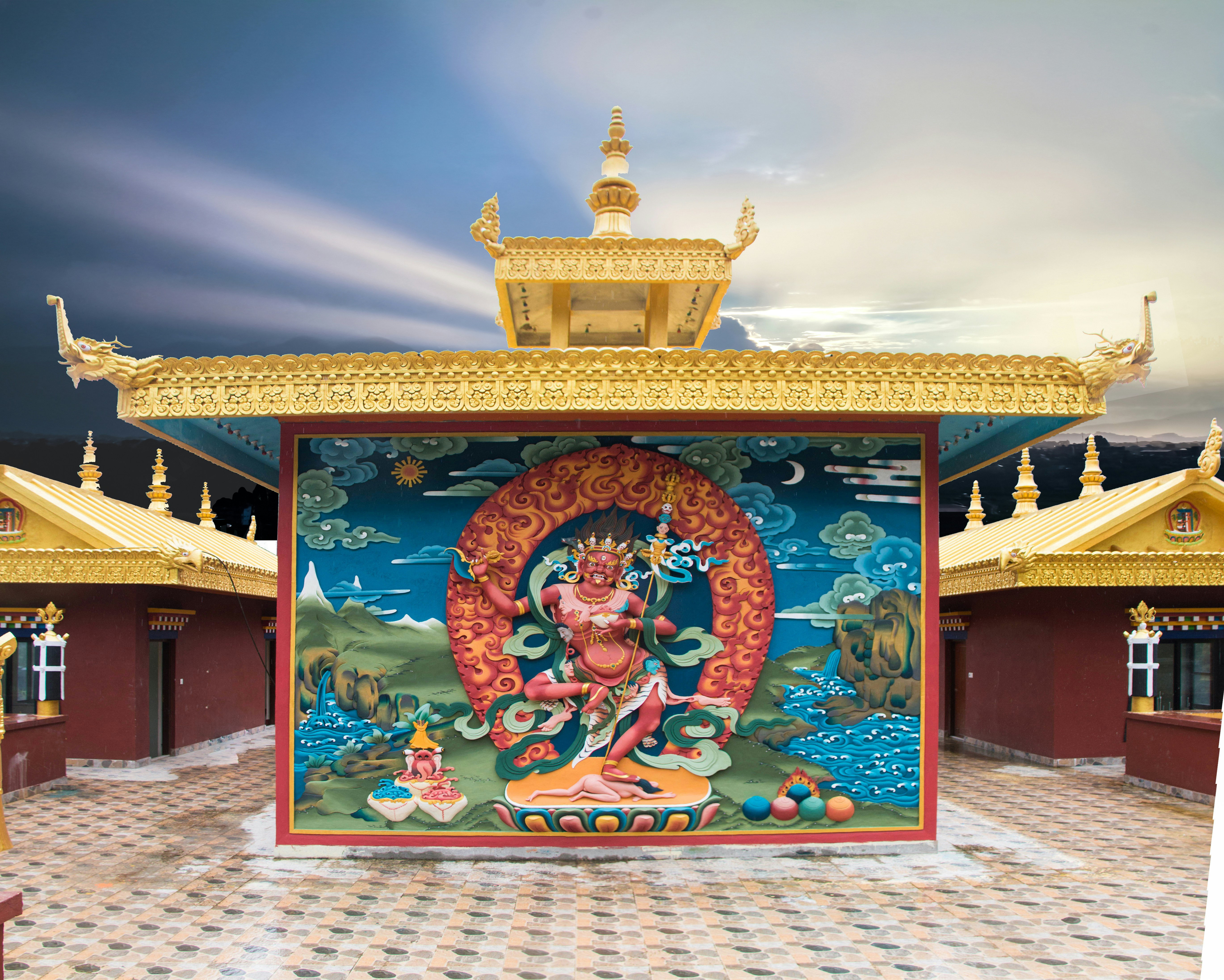 White Monastery, Seto Gumba, Druk Amitabha Monastery, Kathmandu Valley, Buddhist monastery, hilltop temple, Nepal architecture, panoramic view, peaceful retreat, meditation center, spiritual site, landscape photography