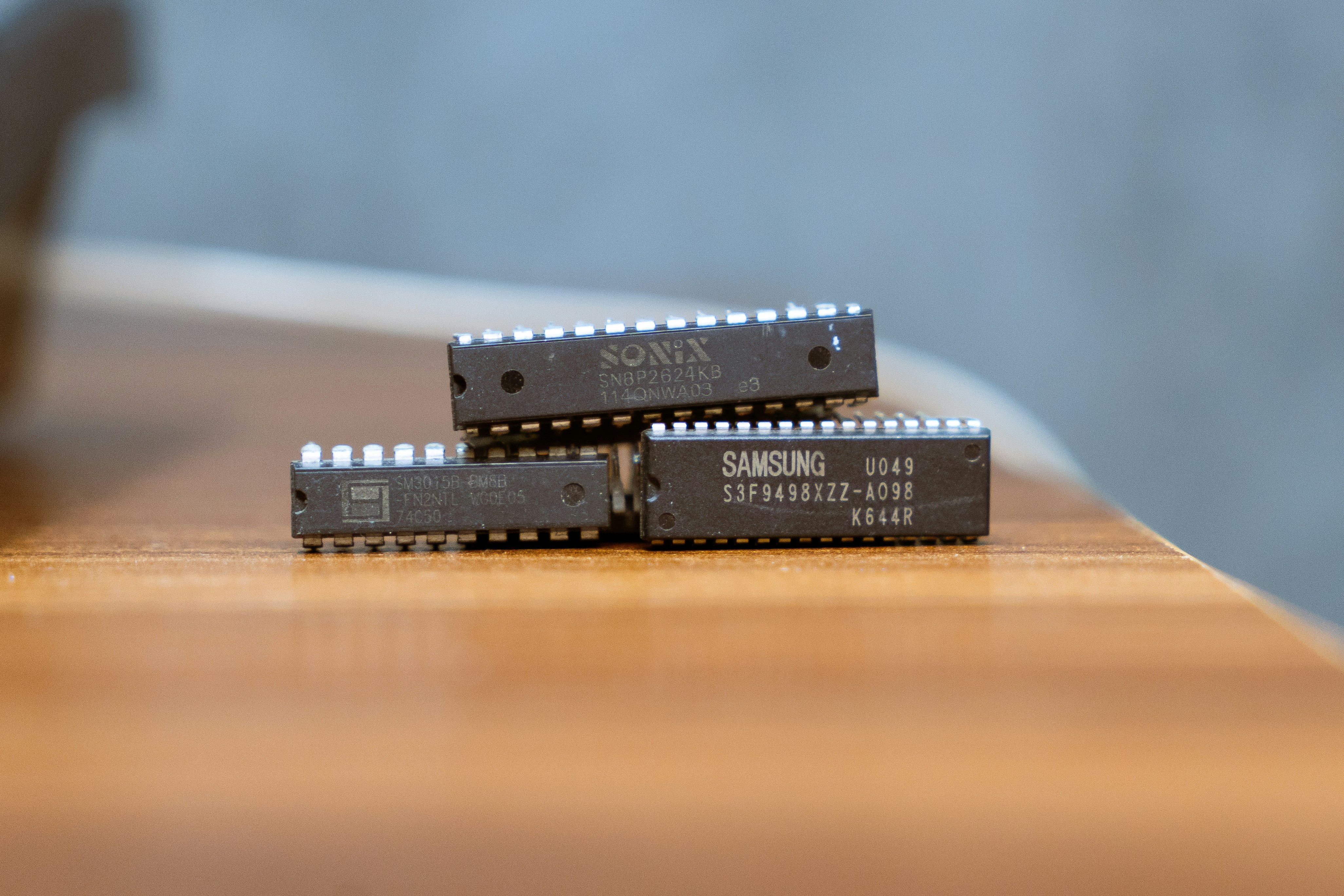 Electronic devices on wood