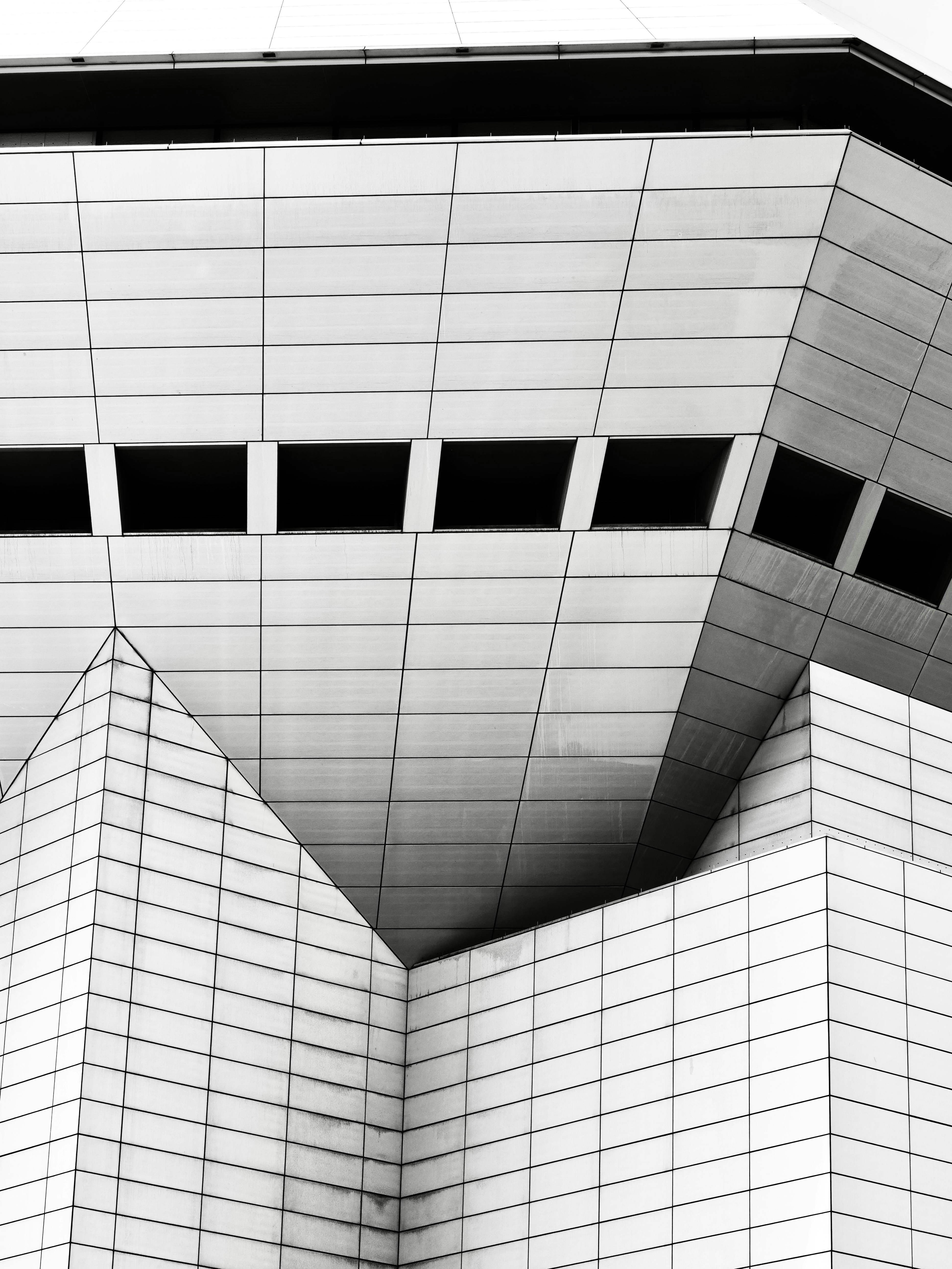 Modern building with geometric lines and windows