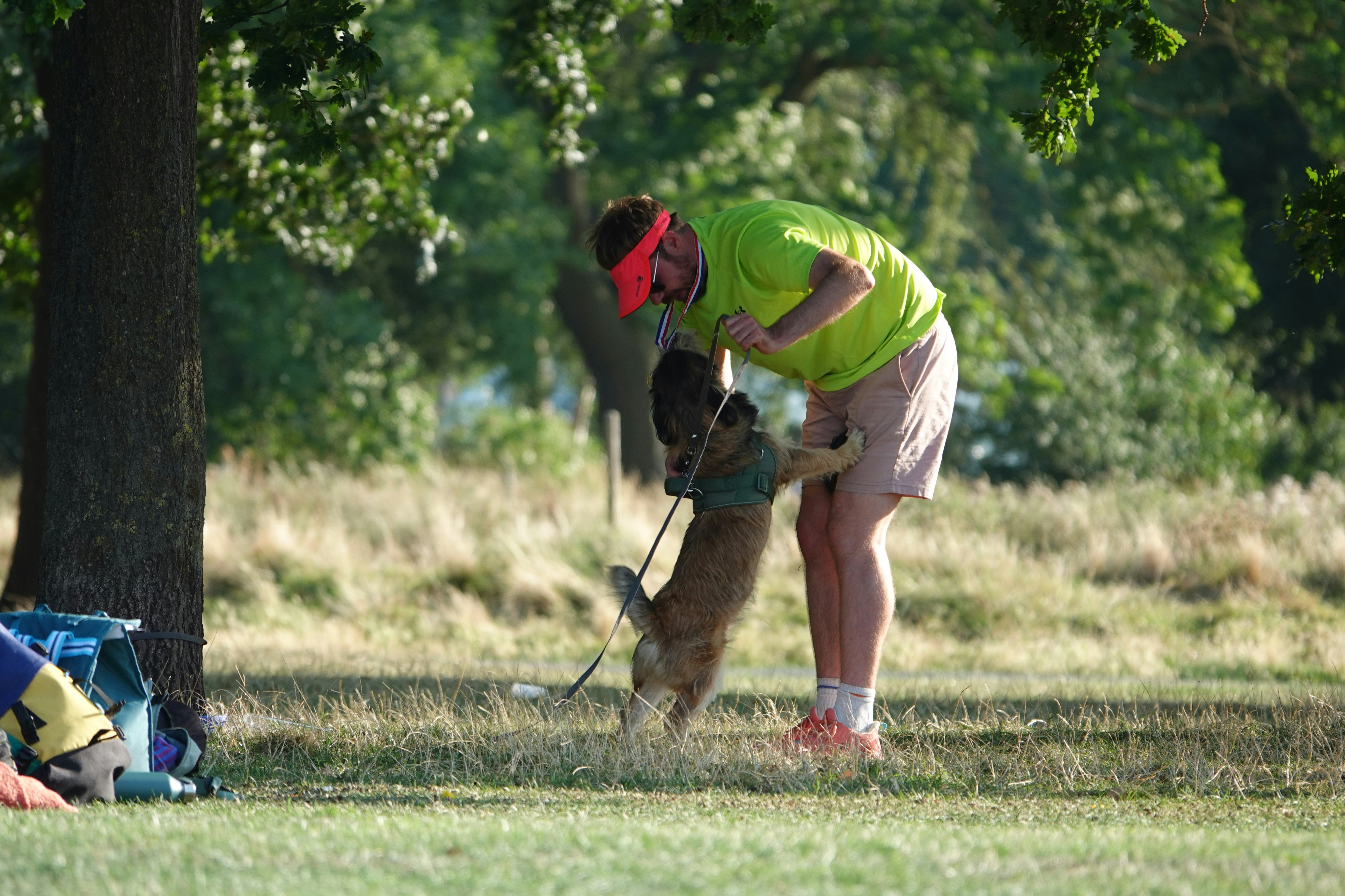 Professional landscaping team member working outdoors