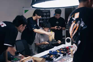 Group of people working together on a project