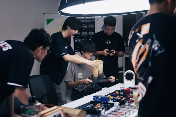 Group of people working together on a project