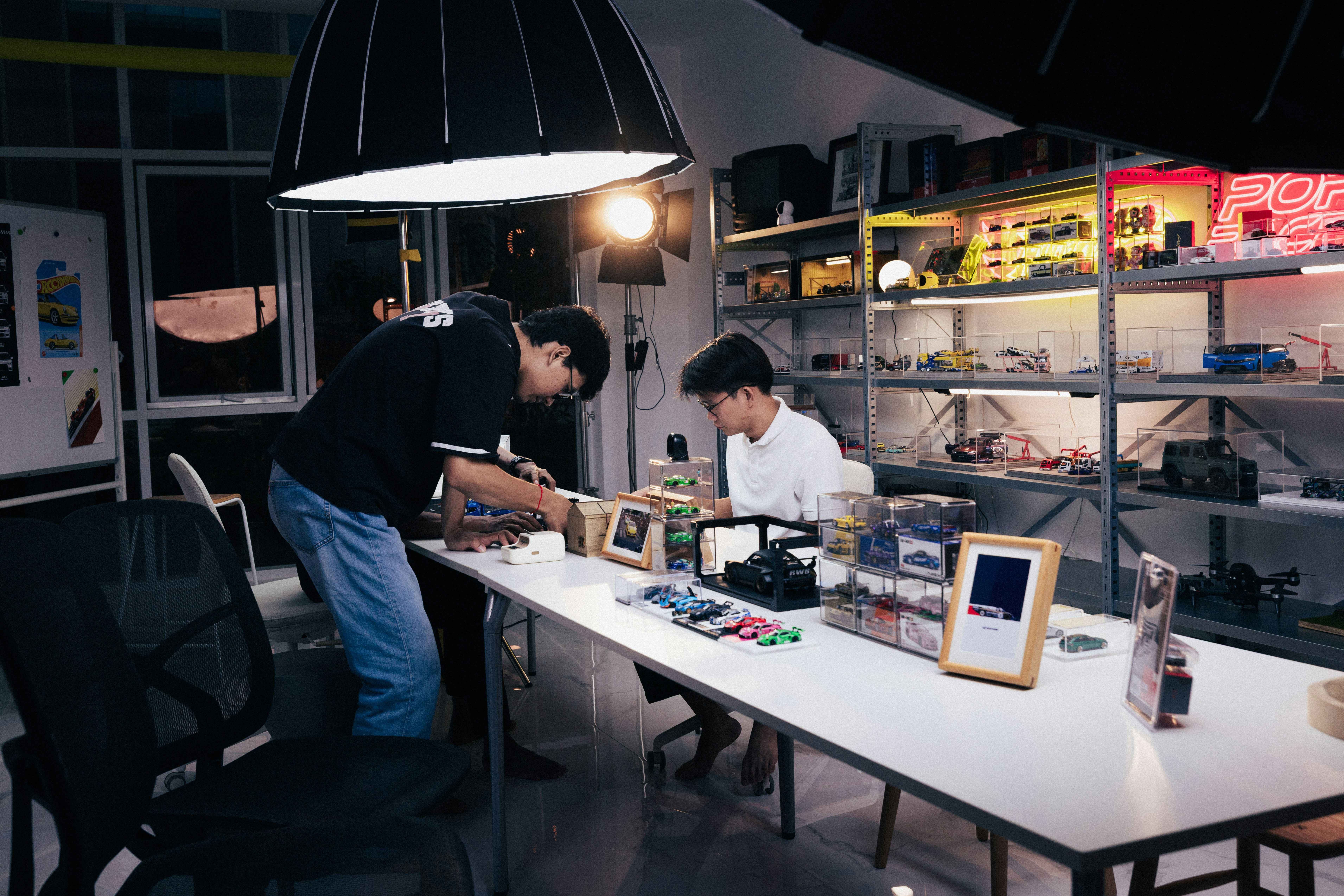 Creative team collaboration in animation studio