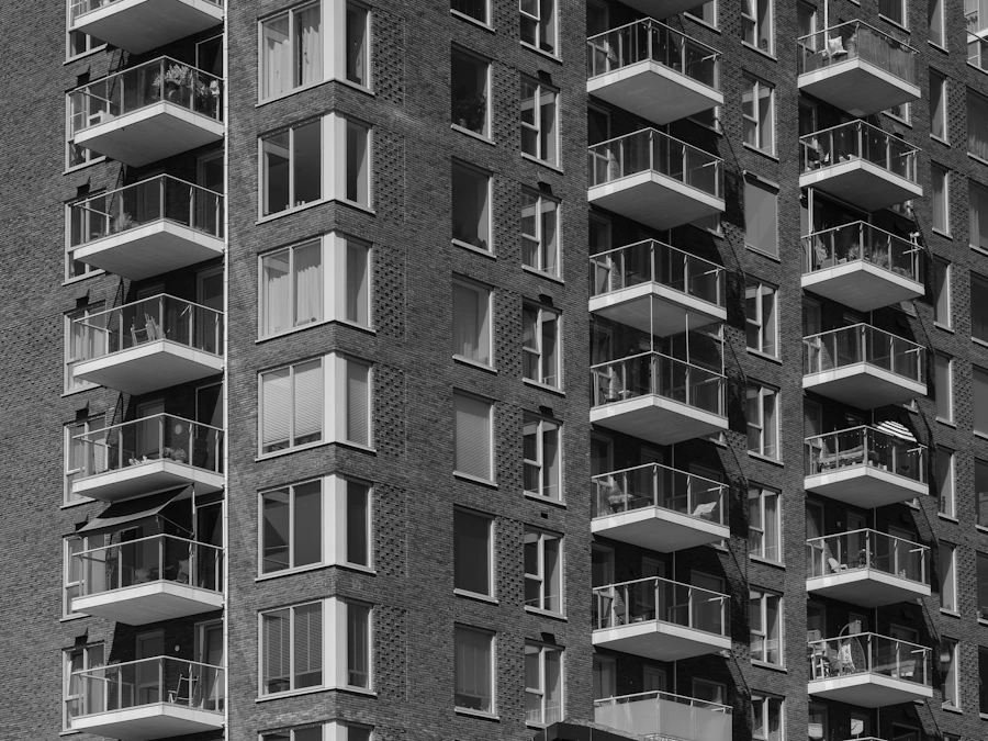 Modern multifamily apartment building
