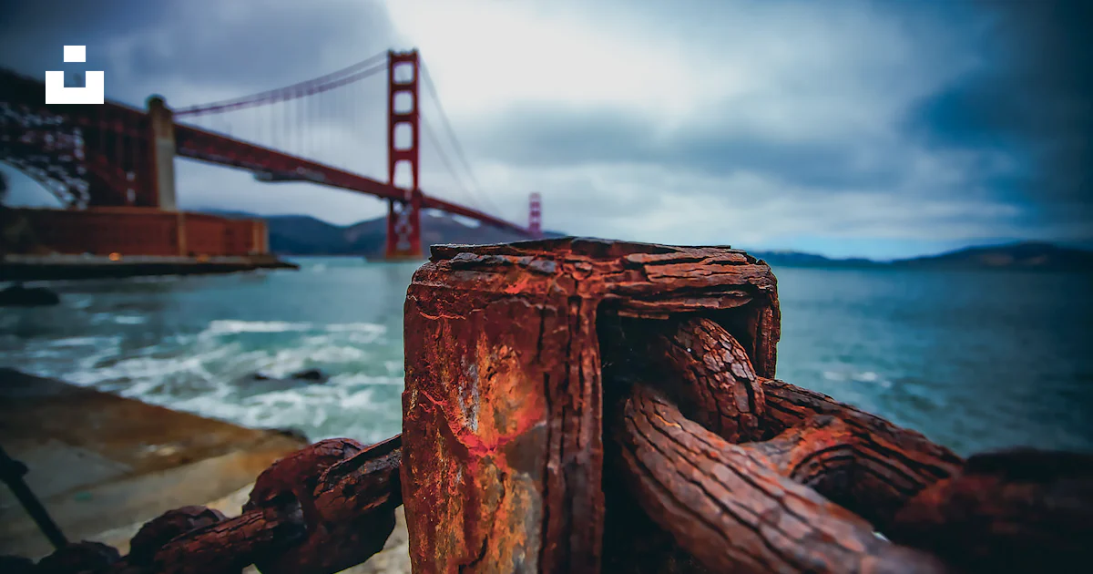 Sf Bridge Rusting Golden gate bridge with rusty foreground detail in foreground photo ...