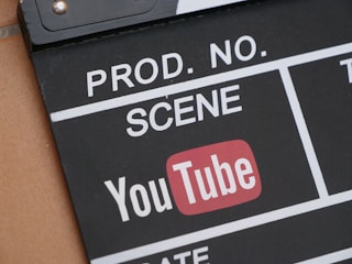Youtube logo on a film clapperboard