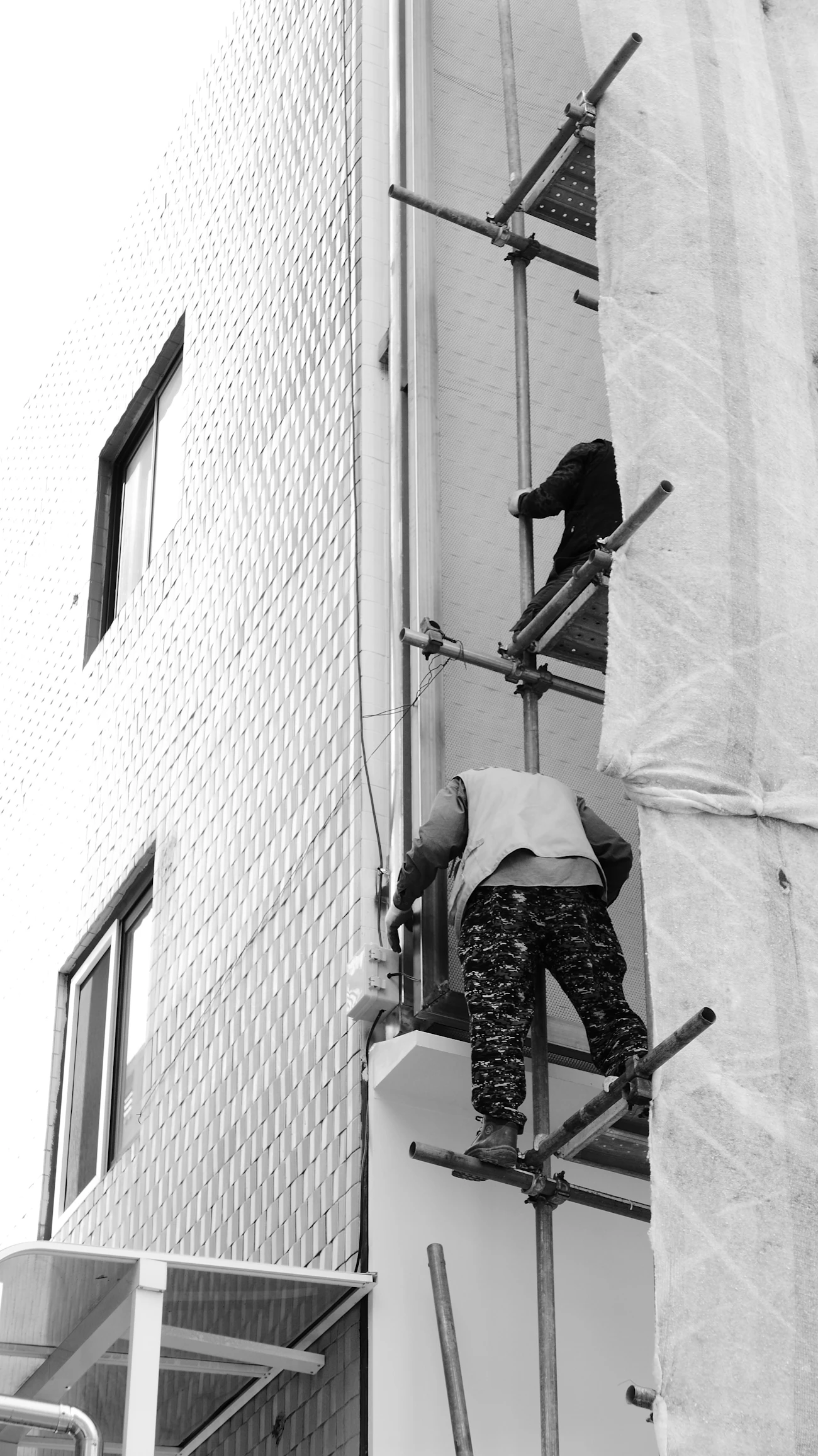 Scaffolding used for construction work