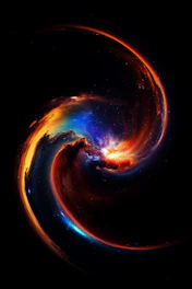 Vibrant cosmic nebula swirling in dark space