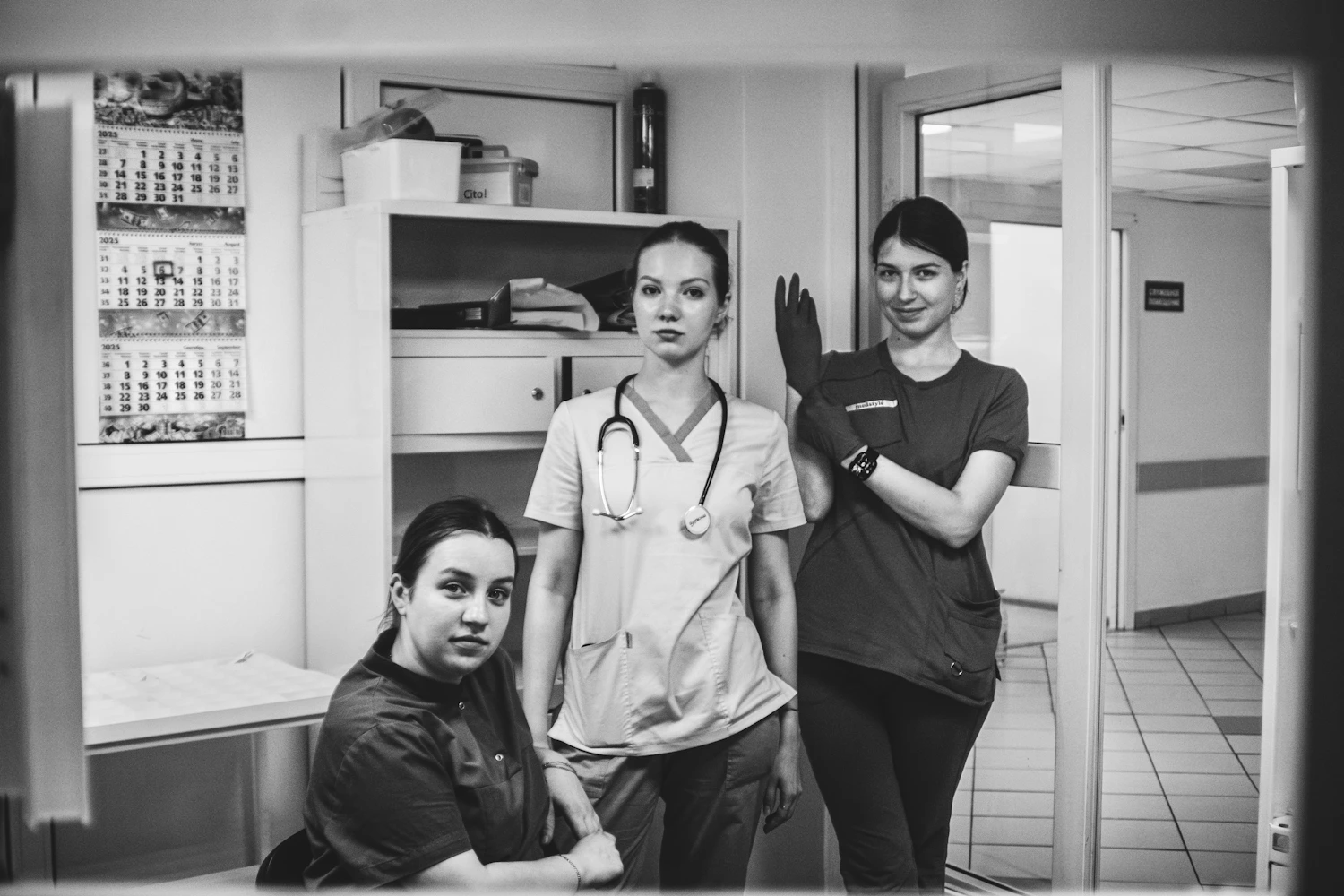Dental practice team at work
