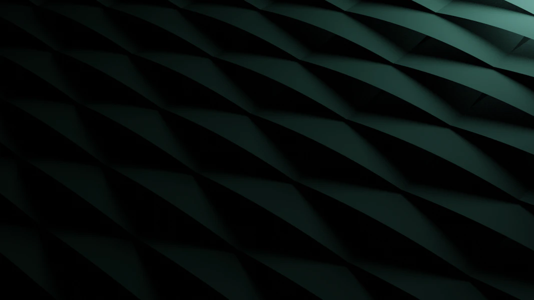 Abstract dark green geometric pattern representing GrowFOLIO's mission