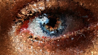 Close-up abstract mosaic of a human eye