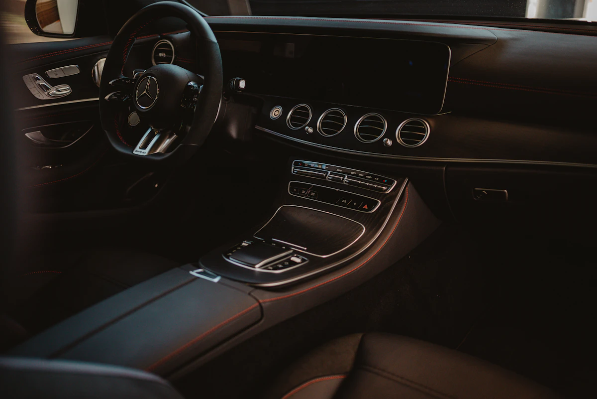 Modern luxury car dashboard and interior