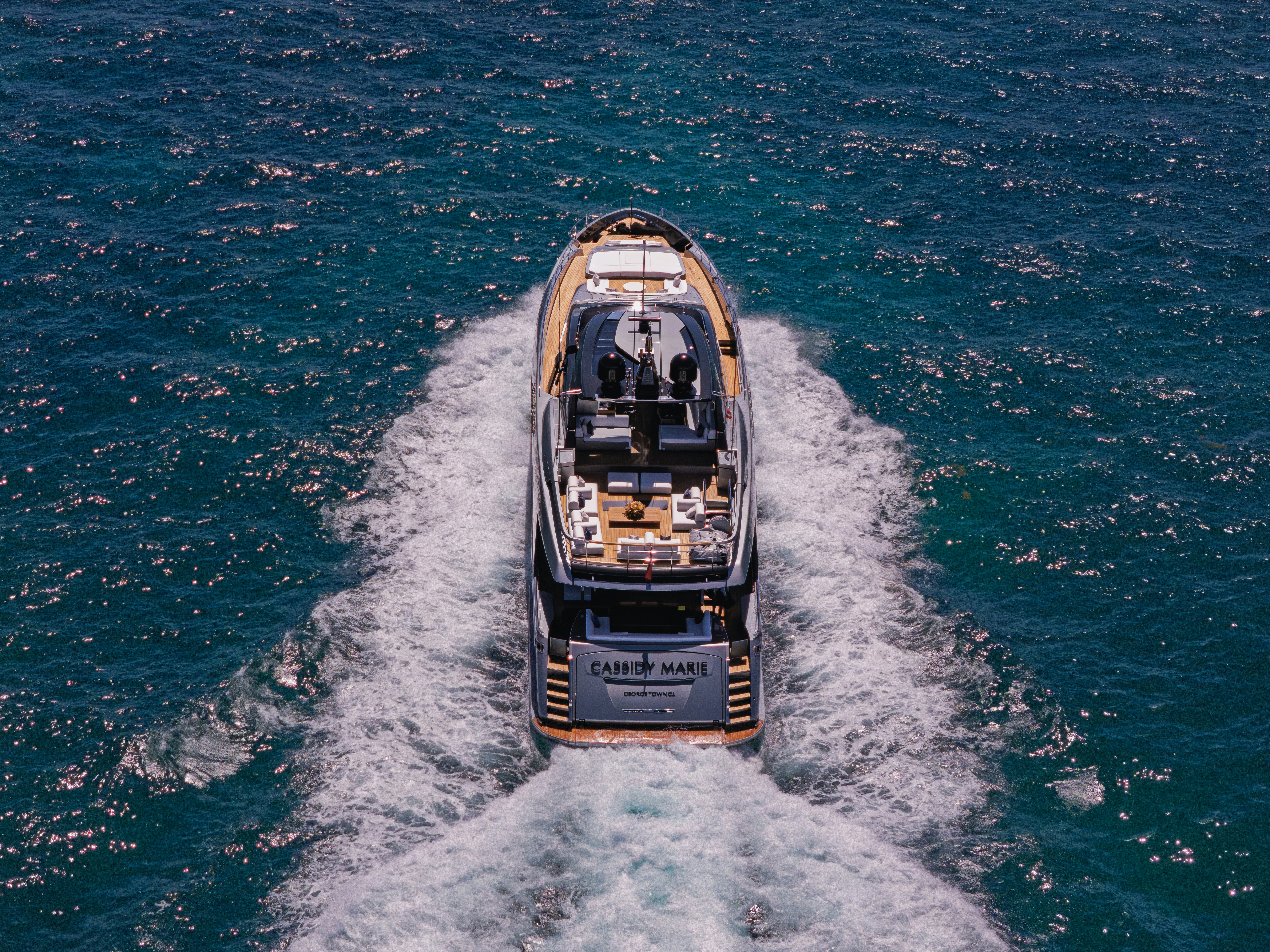 Luxury yacht cruising on the ocean