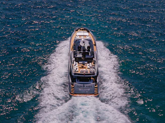 Luxury yacht cruising on the ocean