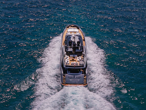 Luxury yacht cruising on the ocean