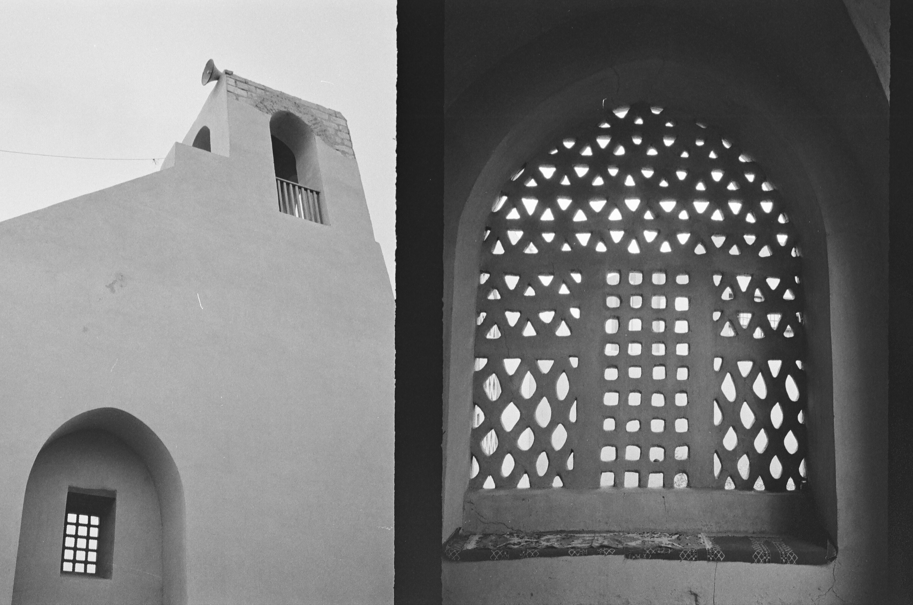 Architectural details of a building with geometric patterns