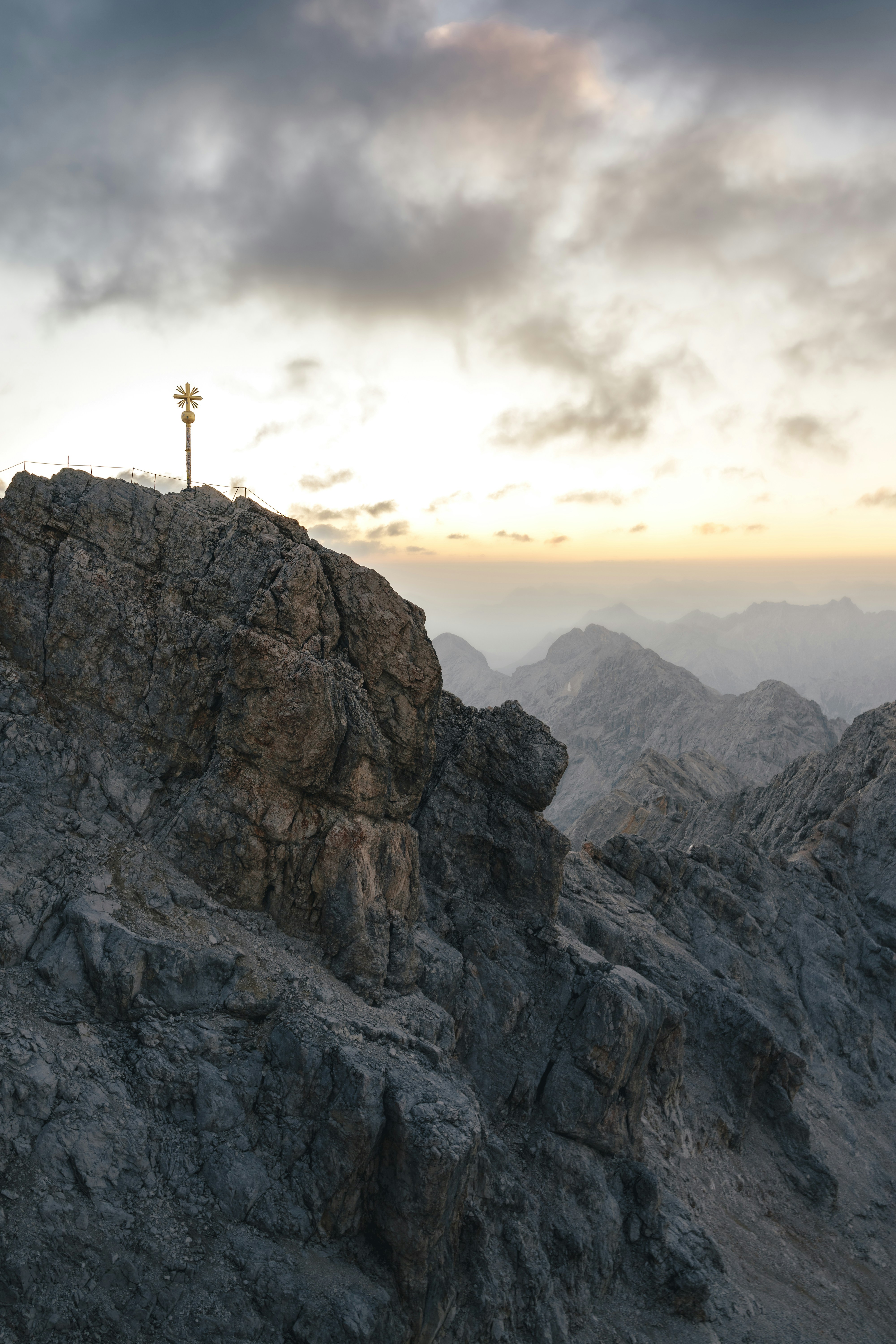 Mountain peak with summit cross at sunrise photo – Free Wallpaper Image ...