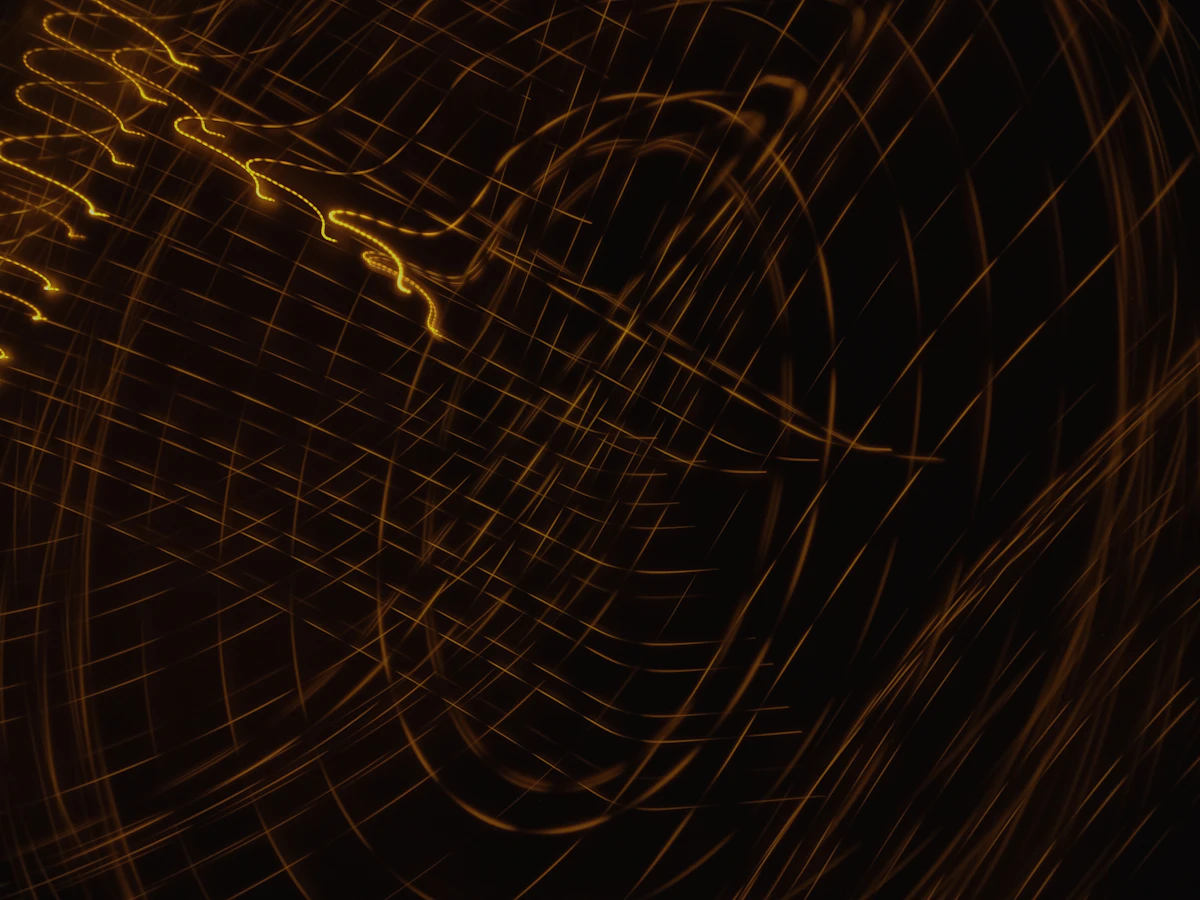 Abstract data light trails representing structured product complexity