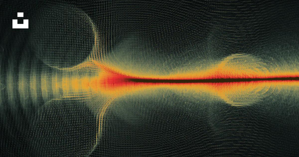 Lightwave Visualization Abstract visualization of light waves interacting with spheres photo ...