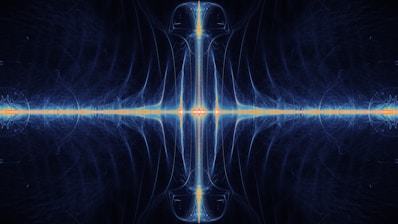 Abstract blue light pattern with bright center