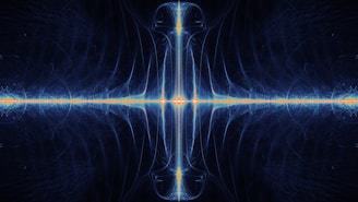 Abstract blue light pattern with bright center